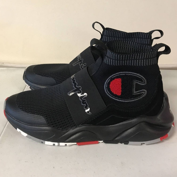 Champion Big Kids Rally Pro Shoes, Size 4.5y, Black / Red - Picture 4 of 7